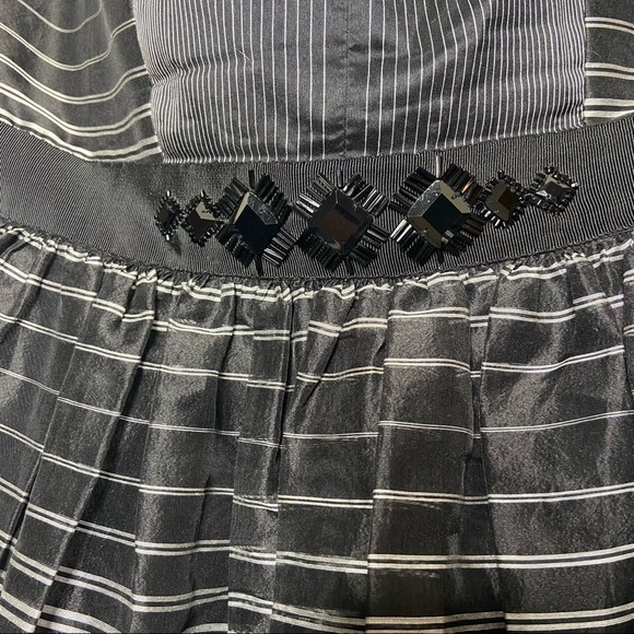 BCBGMaxazria Black Striped Strapless Mini Dress - Picture 6 of 7